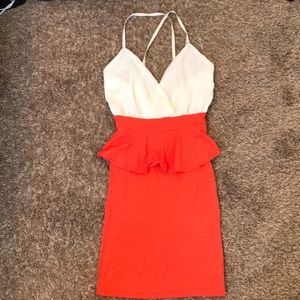 Orange and white dress